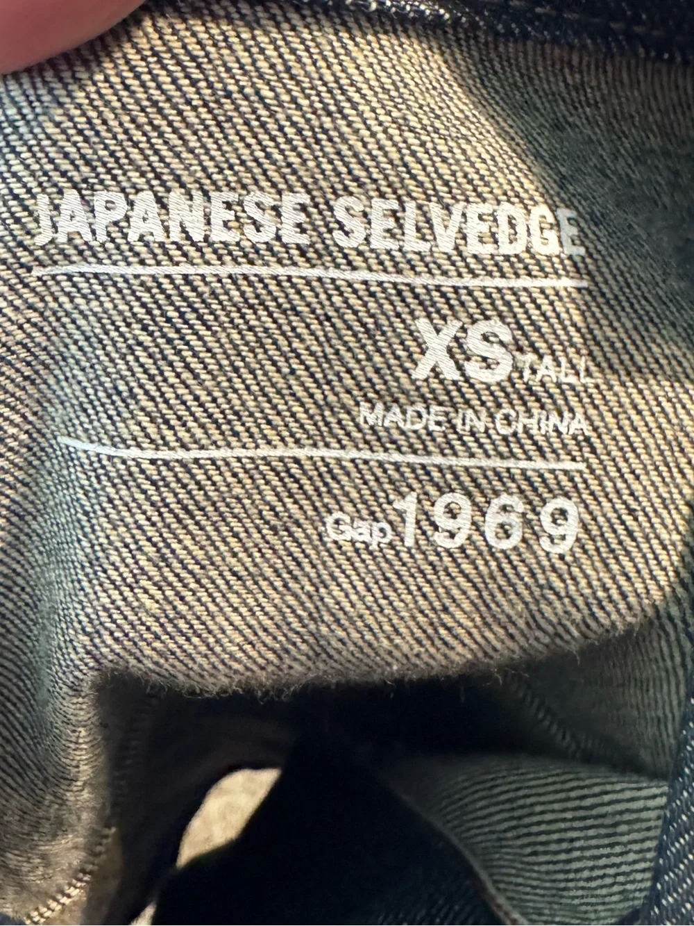 Gap 1969 Japanese Selvedge Men XS Tall Denim Trucker Jean Jacket Blue